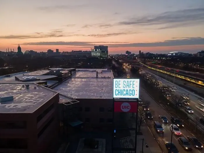 Framed Print : Aerial Views of Chicago Skyline @ Night Framed Print : Aerial Views of Chicago Skyline @ Night