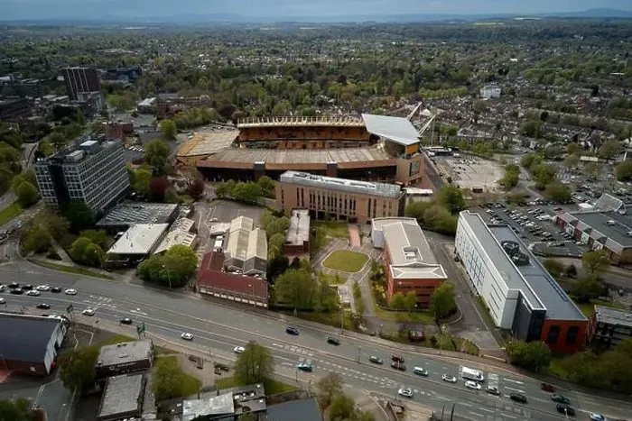 Framed Print : Aerial views of Molineux Stadium, Wolverhampton, UK Framed Print : Aerial views of Molineux Stadium, Wolverhampton, UK