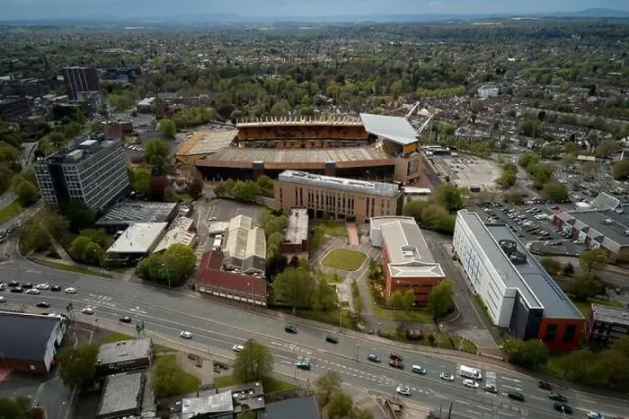 Framed Print : Aerial views of Molineux Stadium, Wolverhampton, UK Framed Print : Aerial views of Molineux Stadium, Wolverhampton, UK