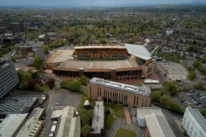 Framed Print : Aerial views of Molineux Stadium, Wolverhampton, UK