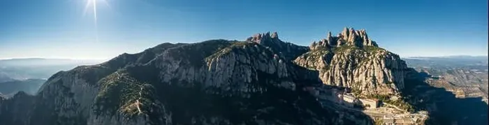 Framed Print : Aerial; wide panorama of famous abbey homonymous mountain range Montserrat; tourist attractions route of Spain; drone Framed Print : Aerial; wide panorama of famous abbey homonymous mountain range Montserrat; tourist attractions route of Spain; drone