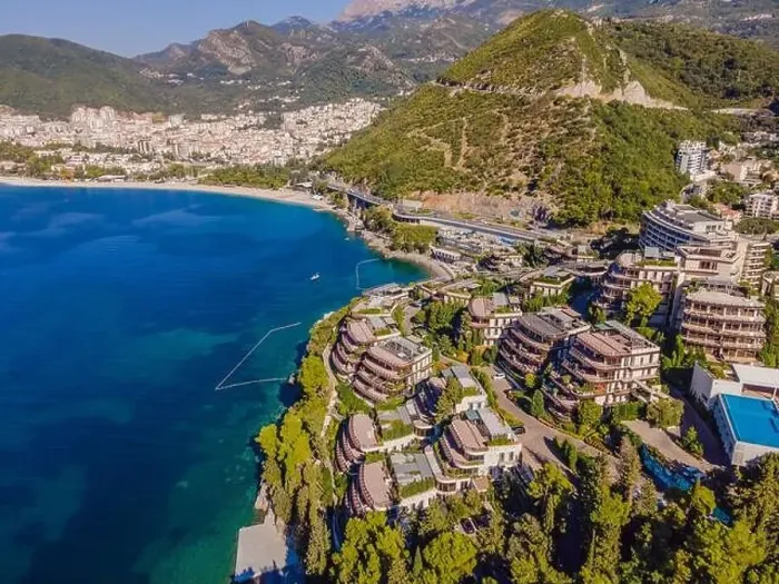 Framed Print : Aerophotography. View from flying drone. Panoramic cityscape of Budva, Montenegro. Top View. Beautiful destinations Framed Print : Aerophotography. View from flying drone. Panoramic cityscape of Budva, Montenegro. Top View. Beautiful destinations