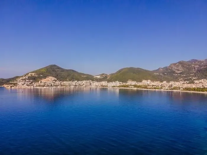 Framed Print : Aerophotography. View from flying drone. Panoramic cityscape of Budva, Montenegro. Top View. Beautiful destinations Framed Print : Aerophotography. View from flying drone. Panoramic cityscape of Budva, Montenegro. Top View. Beautiful destinations