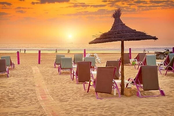 Agadir - sunset at the beach, Morocco
