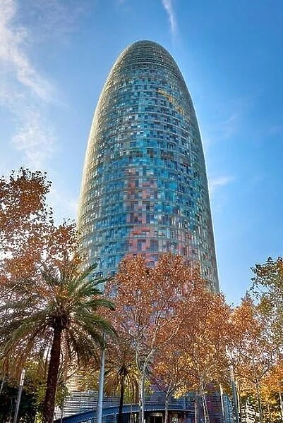 Agbar Tower or Torre Agbar building, Barcelona, Spain