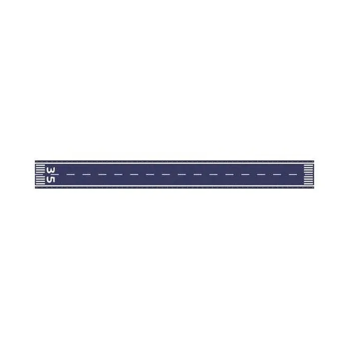 Framed Print : Airport single straight runway for landing airplane cartoon illustration Framed Print : Airport single straight runway for landing airplane cartoon illustration