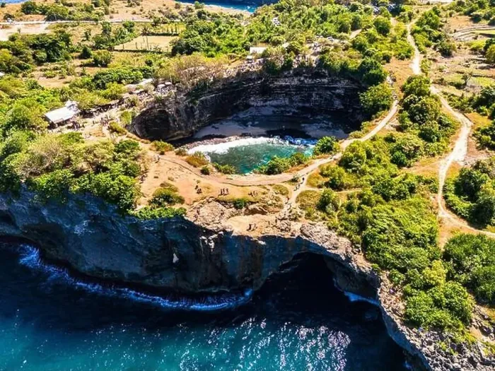 Framed Print : Airview of Broken Beach on Nusa Penida Island, Indonesia Framed Print : Airview of Broken Beach on Nusa Penida Island, Indonesia