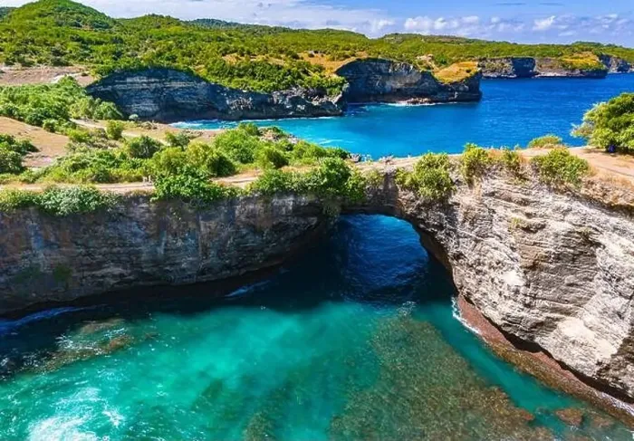 Framed Print : Airview of Broken Beach on Nusa Penida Island, Indonesia Framed Print : Airview of Broken Beach on Nusa Penida Island, Indonesia