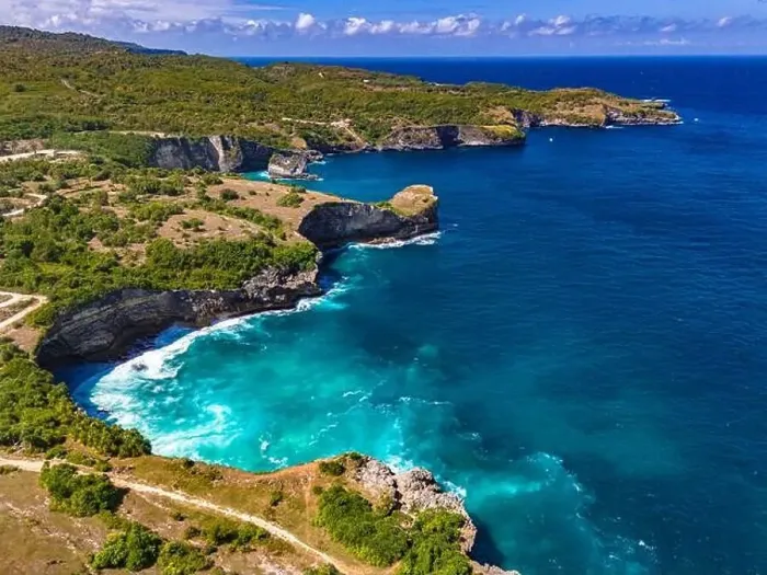 Framed Print : Airview of Broken Beach on Nusa Penida Island, Indonesia Framed Print : Airview of Broken Beach on Nusa Penida Island, Indonesia