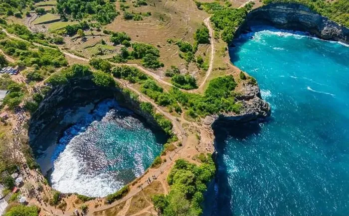 Framed Print : Airview of Broken Beach on Nusa Penida Island, Indonesia Framed Print : Airview of Broken Beach on Nusa Penida Island, Indonesia
