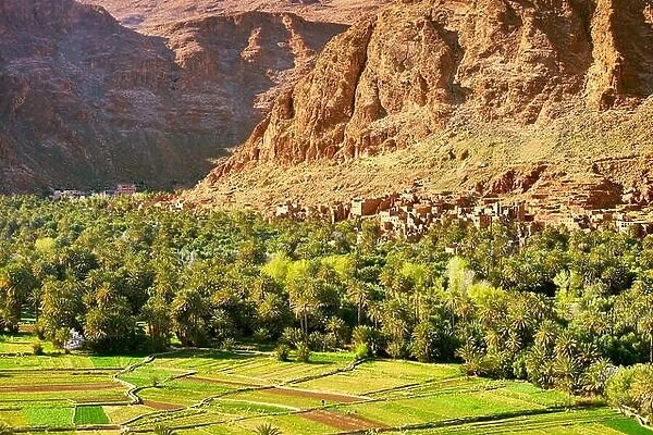Ait Ouritane, small village near Todra Gorge. Atlas Mountain region, Morocco