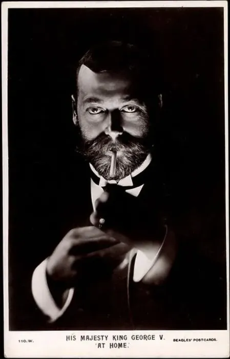 Framed Print : Ak His Majesty King George V. at Home, Lighting a Cigarette; Framed Print : Ak His Majesty King George V. at Home, Lighting a Cigarette;