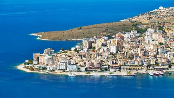 Framed Print : Albania - aerial view of Saranda (Sarande) Framed Print : Albania - aerial view of Saranda (Sarande)