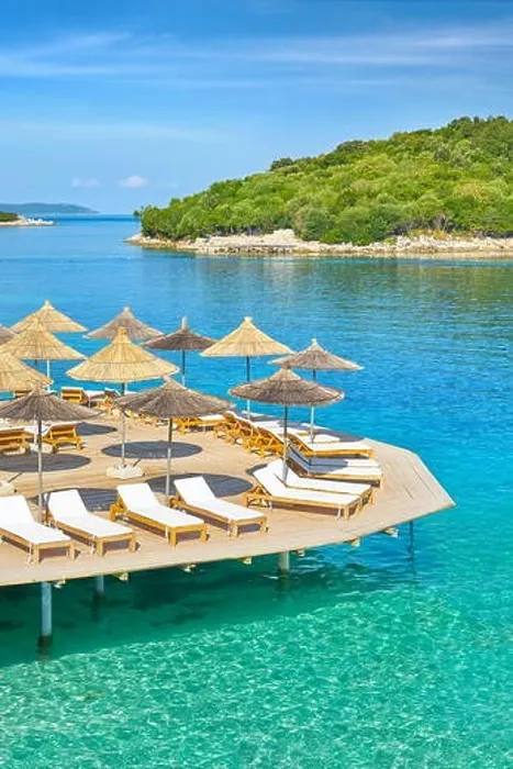 Framed Print : Albania, Ksamil Beach, Albanian Riviera Framed Print : Albania, Ksamil Beach, Albanian Riviera