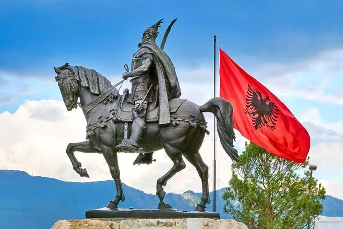 Framed Print : Albania, Tirana - statue of Skanderbeg, Skanderbeg Square Framed Print : Albania, Tirana - statue of Skanderbeg, Skanderbeg Square
