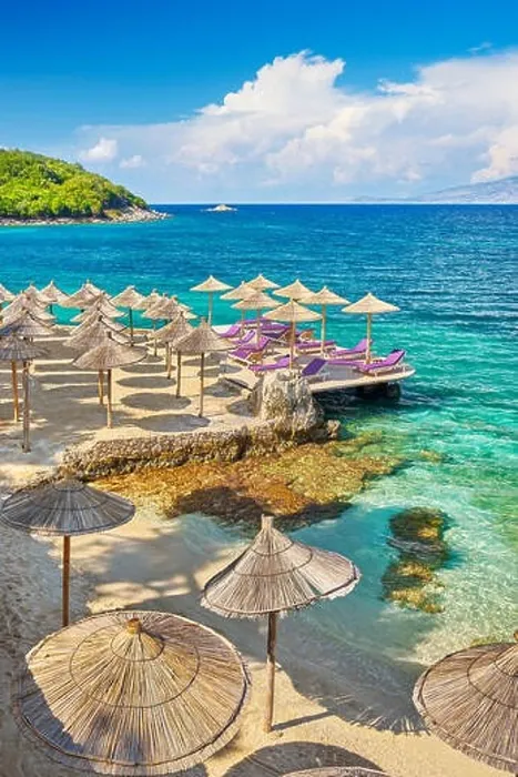 Framed Print : Albanian Riviera, Ksamil Beach, Albania Framed Print : Albanian Riviera, Ksamil Beach, Albania
