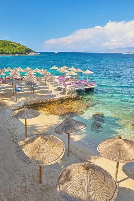 Framed Print : Albanian Riviera, Ksamil Beach, Albania Framed Print : Albanian Riviera, Ksamil Beach, Albania