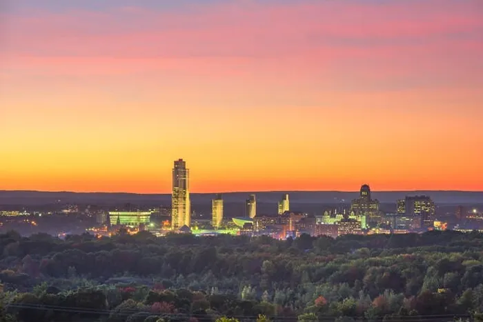 Framed Print : Albany, New York, USA downtown city skyline at dusk Framed Print : Albany, New York, USA downtown city skyline at dusk