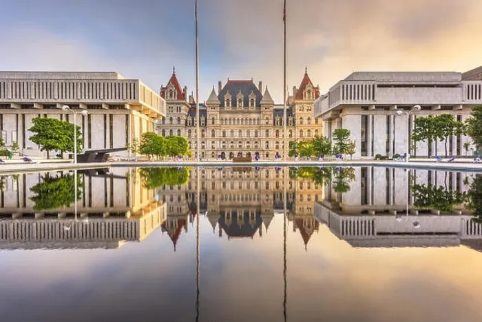 Framed Print : Albany, New York, USA at the New York State Capitol at dusk Framed Print : Albany, New York, USA at the New York State Capitol at dusk