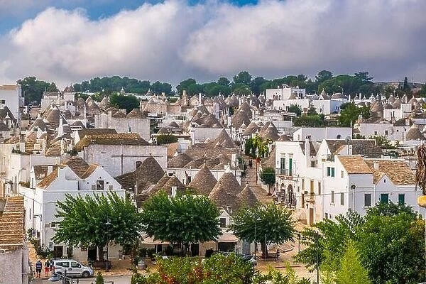 Alberobello, Italy old town view with traditional trullo Houses