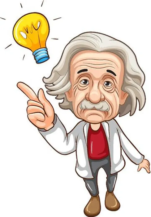 Framed Print : Albert Einstein cartoon character illustration Framed Print : Albert Einstein cartoon character illustration