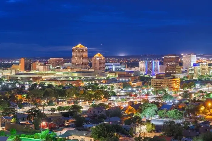 Framed Print : Albuquerque, New Mexico, USA downtown cityscape at night