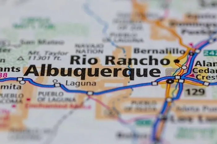 Framed Print : Albuquerque New Mexico USA shown on a Geography map or road ma Framed Print : Albuquerque New Mexico USA shown on a Geography map or road ma