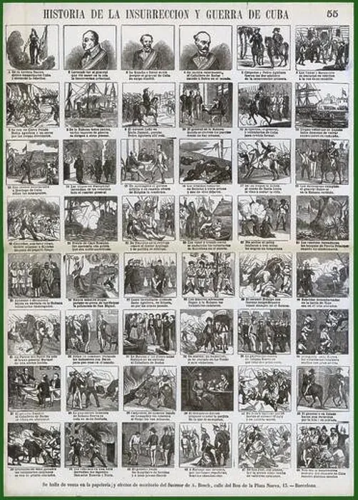 Framed Print : Aleluya. Historia de la insurrección y guerra de Cuba. Grabado popular del siglo XIX