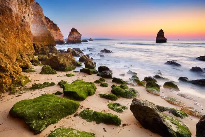 Framed Print : Algarve coast at sunrise near Lagos, Algarve, Portugal Framed Print : Algarve coast at sunrise near Lagos, Algarve, Portugal