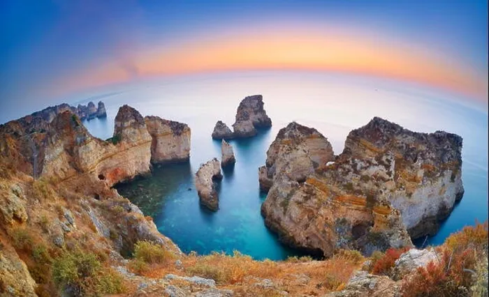 Framed Print : Algarve coast before sunrise, Ponta da Piedade, Algarve, Lagos, Portugal Framed Print : Algarve coast before sunrise, Ponta da Piedade, Algarve, Lagos, Portugal