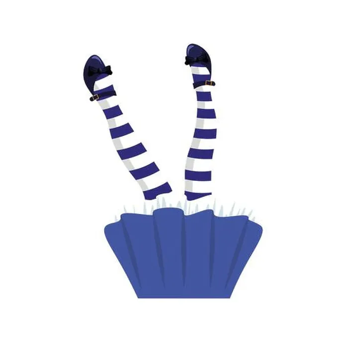 Framed Print : Alice falling in the hole wearing striped tights and blue skirt Framed Print : Alice falling in the hole wearing striped tights and blue skirt