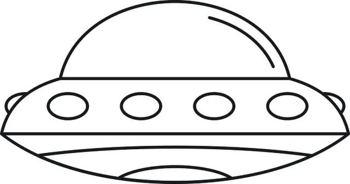 Framed Print : Alien spaceship icon. Outline alien spaceship vector icon for web design isolated on white background