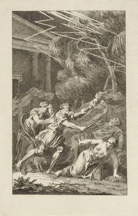 Framed Print : Allegory on the elaboration of superstition and hypocrisy the personifications of Nature