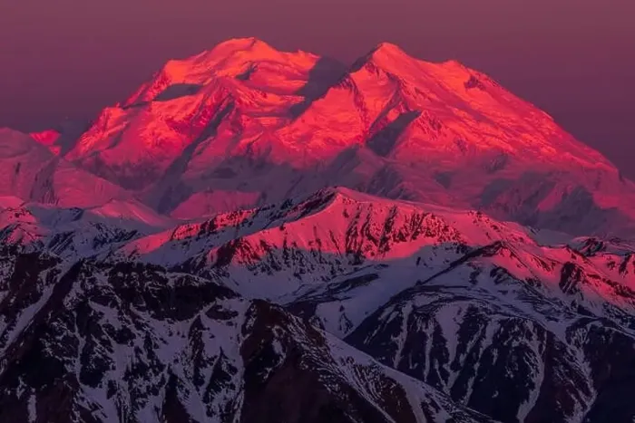 Framed Print : Alpenglow shines on Denali at sunrise Framed Print : Alpenglow shines on Denali at sunrise