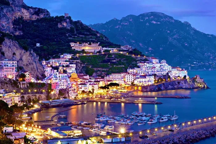 Framed Print : Amalfi, coast, night.Italy Framed Print : Amalfi, coast, night.Italy