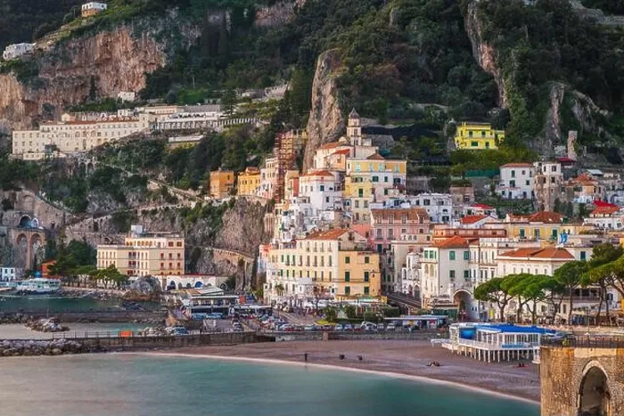 Framed Print : Amalfi, Italy coastal town skyline on the Tyrrhenian Sea Framed Print : Amalfi, Italy coastal town skyline on the Tyrrhenian Sea