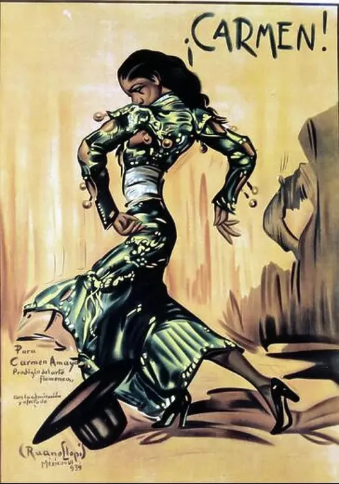 Framed Print : AMAYA, CARMEN. ACTRIZ Y BAILAORA ESPAÑOLA. CARTEL DE RUANO LLOPIS, AÑO 1939 Framed Print : AMAYA, CARMEN. ACTRIZ Y BAILAORA ESPAÑOLA. CARTEL DE RUANO LLOPIS, AÑO 1939