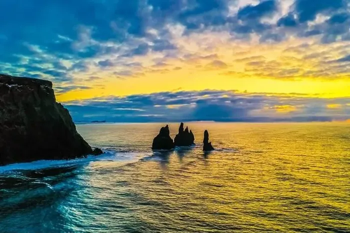 Framed Print : Amazing aerial Sunrise in Southern Iceland Framed Print : Amazing aerial Sunrise in Southern Iceland