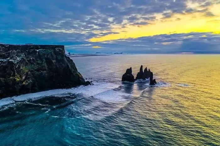 Framed Print : Amazing aerial Sunrise in Southern Iceland Framed Print : Amazing aerial Sunrise in Southern Iceland