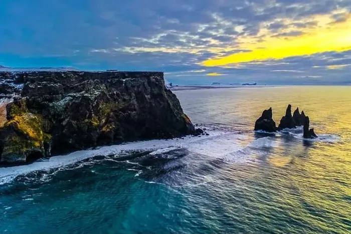 Framed Print : Amazing aerial Sunrise in Southern Iceland Framed Print : Amazing aerial Sunrise in Southern Iceland