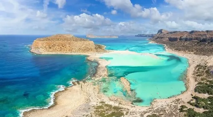Framed Print : Amazing aerial view of Balos lagoon beach and Gramvousa island on Crete, Greece Framed Print : Amazing aerial view of Balos lagoon beach and Gramvousa island on Crete, Greece