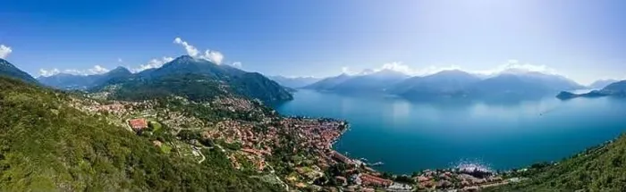 Framed Print : Amazing aerial view of Menaggio seen from Monte Crocetta Framed Print : Amazing aerial view of Menaggio seen from Monte Crocetta