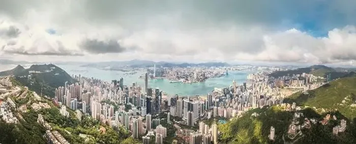 Framed Print : Amazing aerial view of the Victoria Harbour of Hong Kong, Clear sunny day, drone shot panorama Framed Print : Amazing aerial view of the Victoria Harbour of Hong Kong, Clear sunny day, drone shot panorama