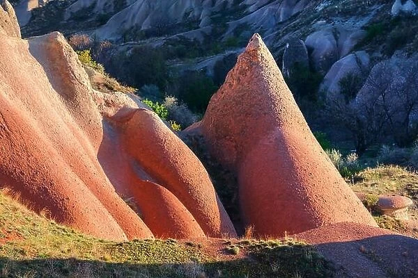 Amazing hills in Cappadocia mountains, Turkey. Landscape photography