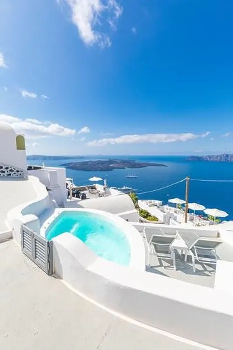 Framed Print : Amazing landscape of Fira, white architecture caldera view Santorini, Greece, cruise ships. Blue sky, wonderful summer mood, sunny vacation, holiday Framed Print : Amazing landscape of Fira, white architecture caldera view Santorini, Greece, cruise ships. Blue sky, wonderful summer mood, sunny vacation, holiday