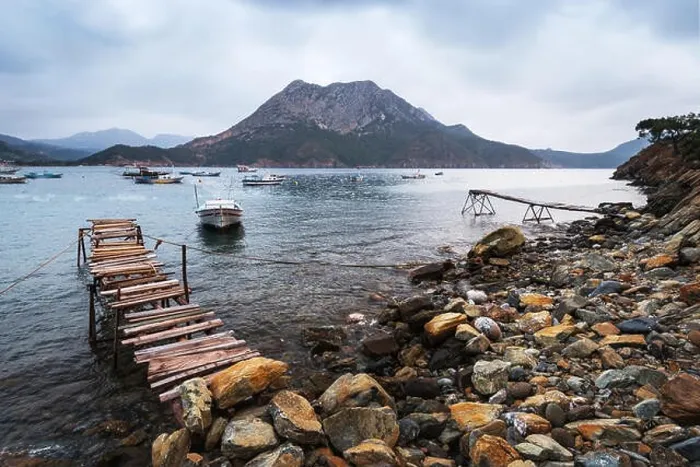 Framed Print : Amazing Mediterranean seascape in Adrasan, Turkey. Landscape photography