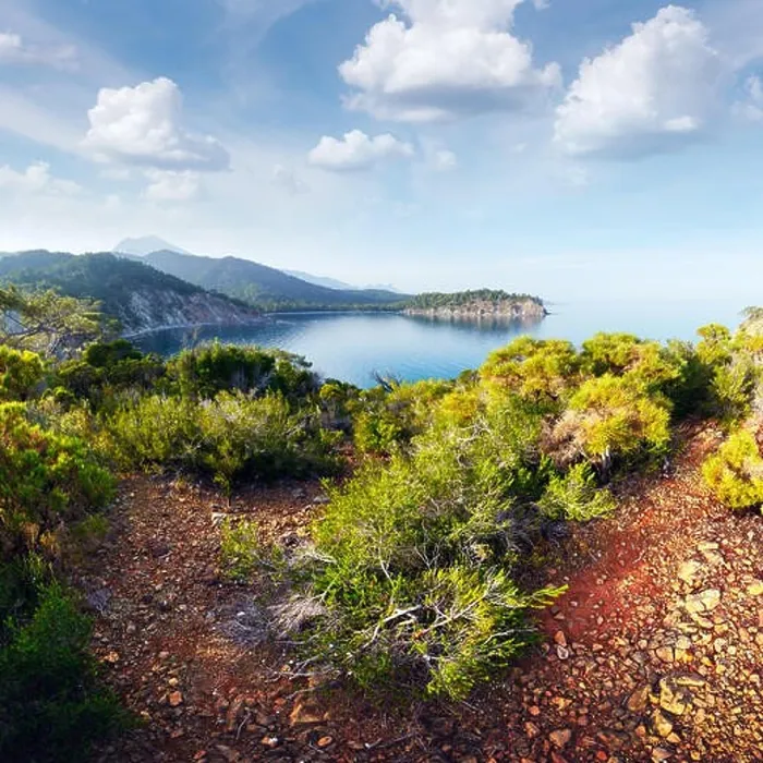 Framed Print : Amazing Mediterranean seascape in Turkey. Landscape photography Framed Print : Amazing Mediterranean seascape in Turkey. Landscape photography