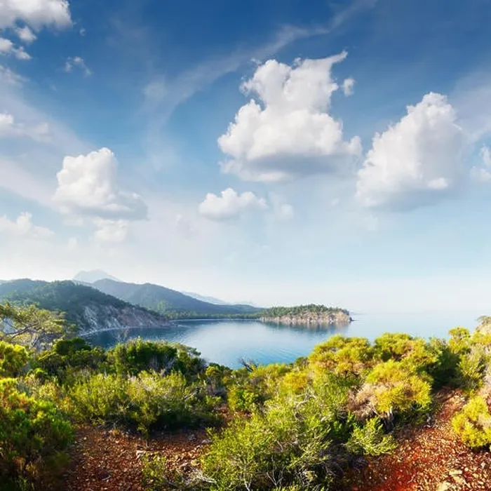 Framed Print : Amazing Mediterranean seascape in Turkey. Landscape photography Framed Print : Amazing Mediterranean seascape in Turkey. Landscape photography