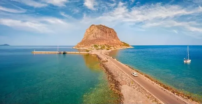 Framed Print : Amazing morning view of Monemvasia island Framed Print : Amazing morning view of Monemvasia island