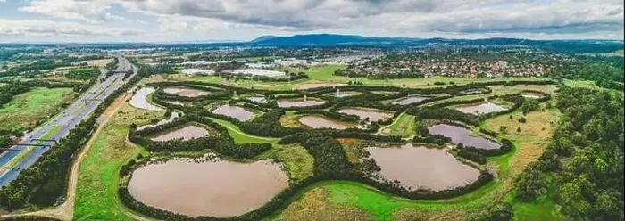 Framed Print : Amazing nature reserve aerial panorama in Melbourne, Australia